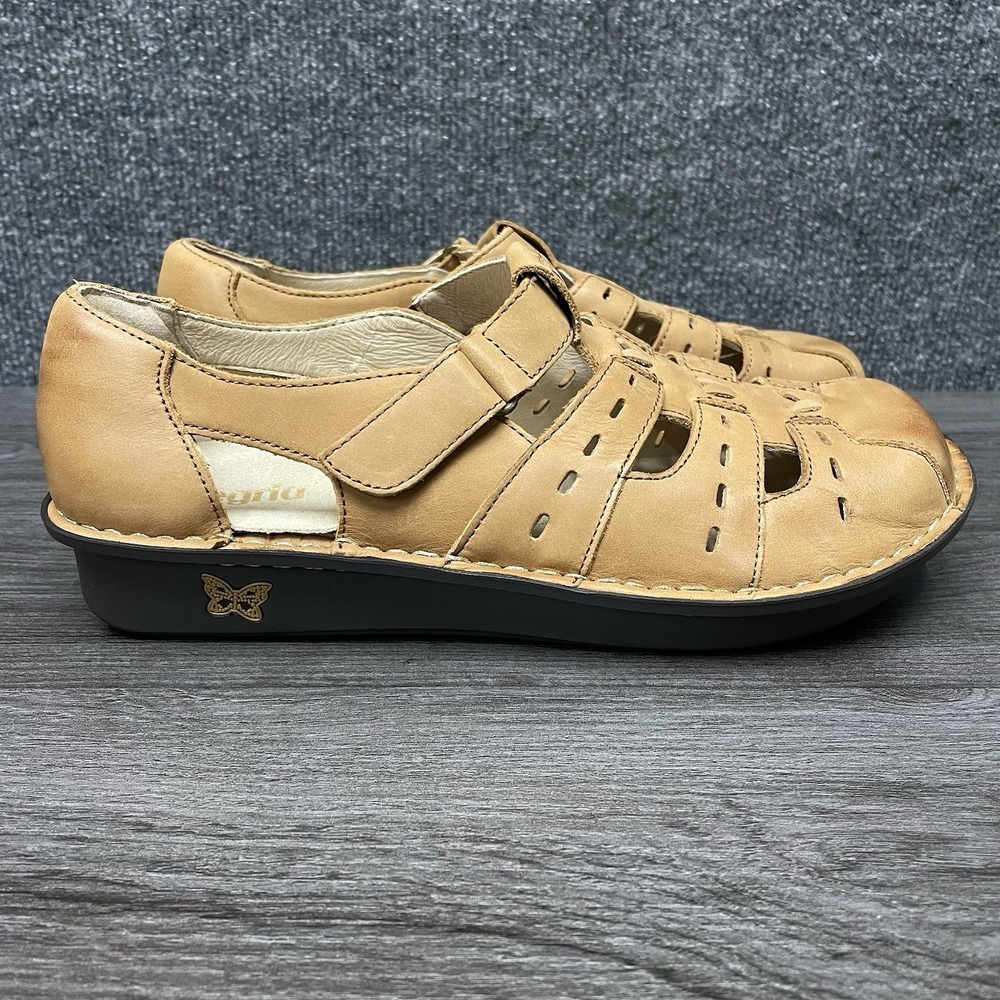 Alegria Pesca Fisherman Sandals Comfort Cognac Tan Leather Womens 41 US 10.5 11